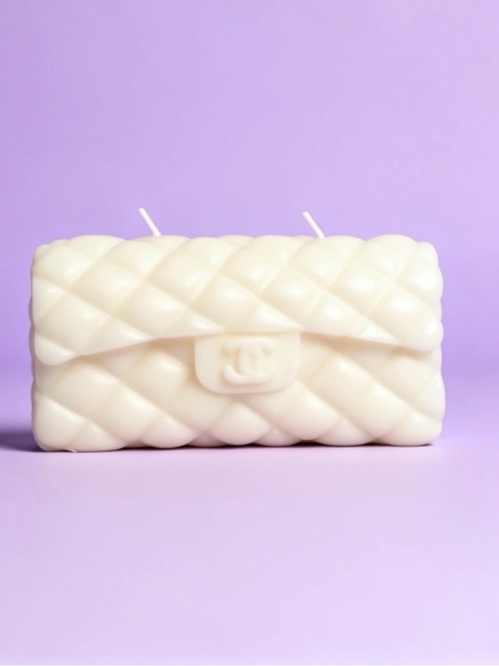 Bundle of 3 Quilted white Bag Candle